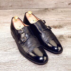 Mezlan Deerskin 9.5 M Monkstrap w/ NEW JR Rendenbach Soles Heels * add $15 Trees